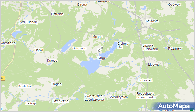 mapa Krąg gmina Śliwice, Krąg gmina Śliwice na mapie Targeo