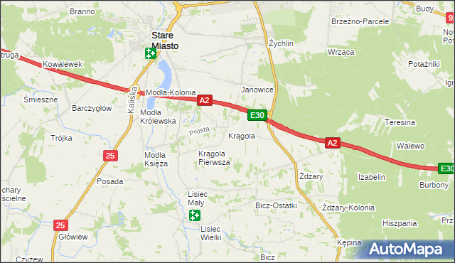 mapa Krągola, Krągola na mapie Targeo