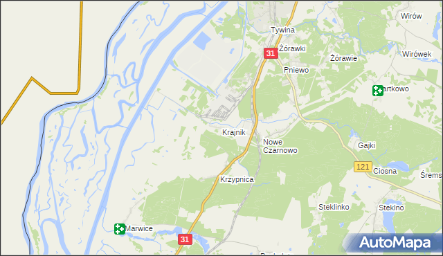 mapa Krajnik, Krajnik na mapie Targeo