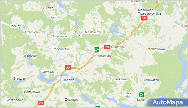 mapa Kramarzyny, Kramarzyny na mapie Targeo