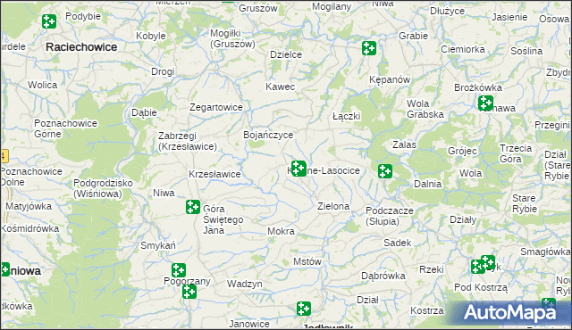 mapa Krasne-Lasocice, Krasne-Lasocice na mapie Targeo