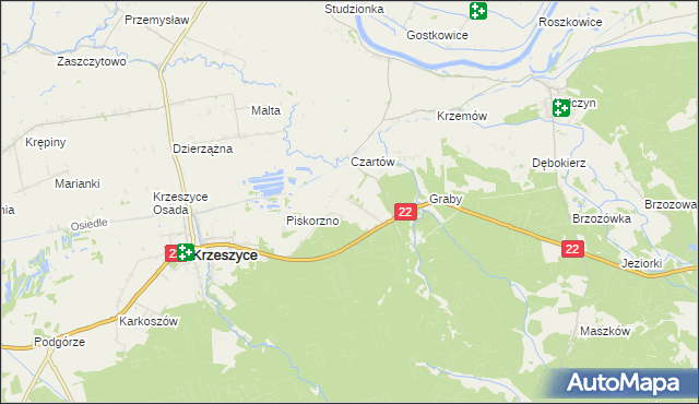 mapa Krasnołęg, Krasnołęg na mapie Targeo