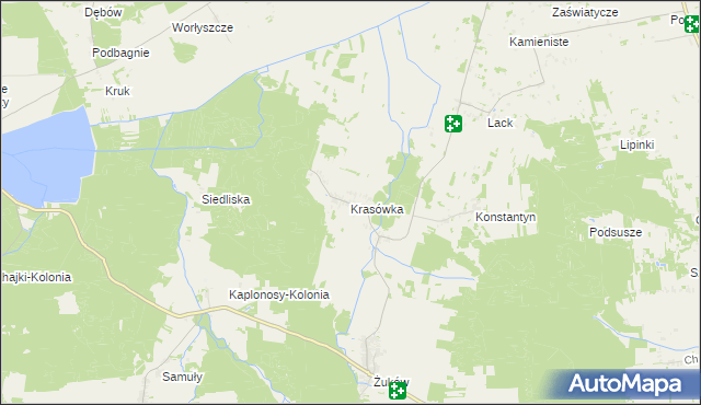 mapa Krasówka gmina Włodawa, Krasówka gmina Włodawa na mapie Targeo