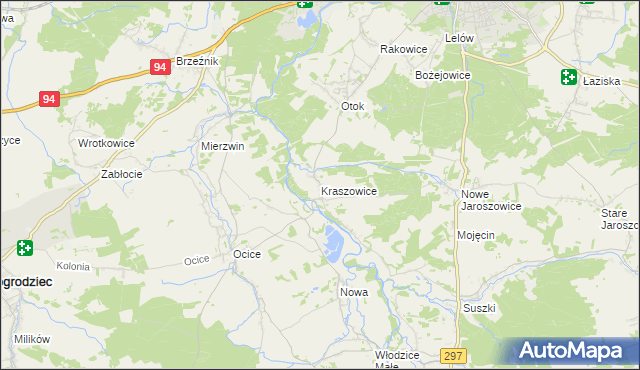 mapa Kraszowice, Kraszowice na mapie Targeo