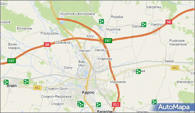 mapa Krążkowy, Krążkowy na mapie Targeo