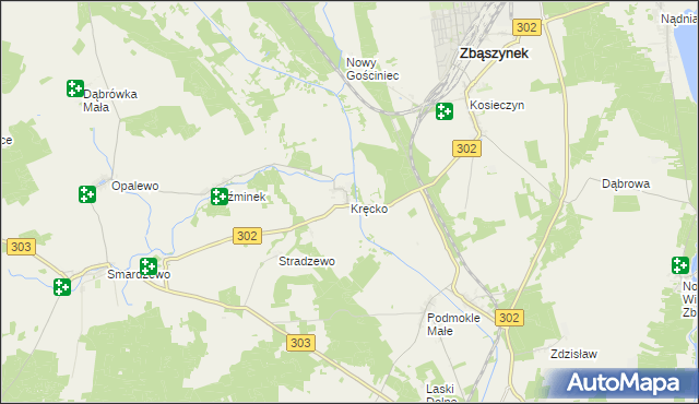 mapa Kręcko, Kręcko na mapie Targeo