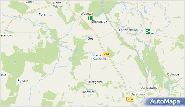 mapa Krępa Kaszubska, Krępa Kaszubska na mapie Targeo