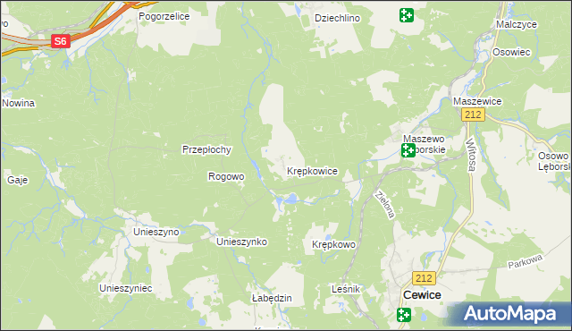 mapa Krępkowice, Krępkowice na mapie Targeo