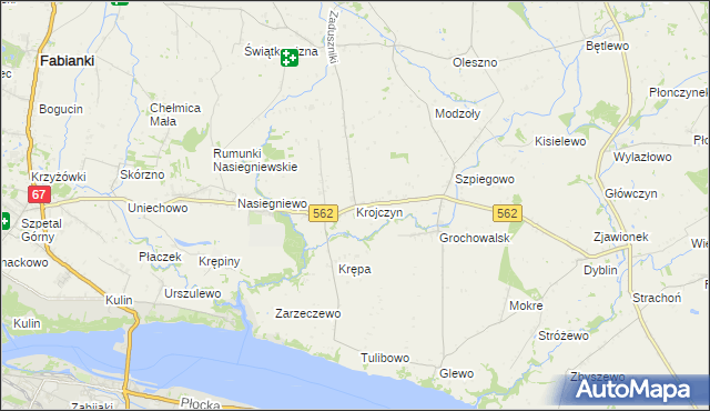 mapa Krojczyn, Krojczyn na mapie Targeo