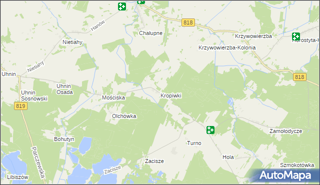 mapa Kropiwki, Kropiwki na mapie Targeo