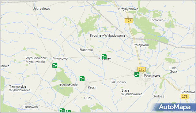 mapa Krosinek, Krosinek na mapie Targeo