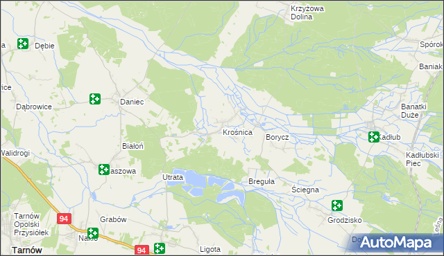 mapa Krośnica gmina Izbicko, Krośnica gmina Izbicko na mapie Targeo