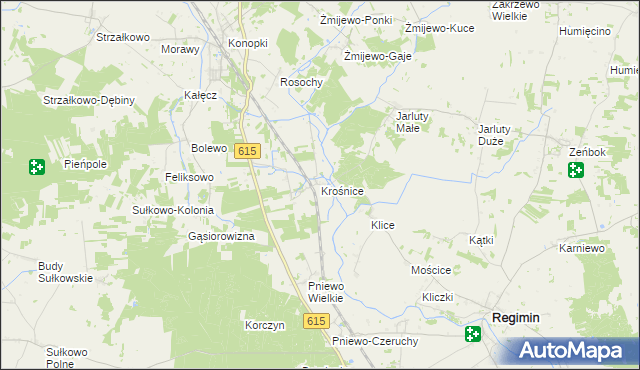 mapa Krośnice gmina Stupsk, Krośnice gmina Stupsk na mapie Targeo