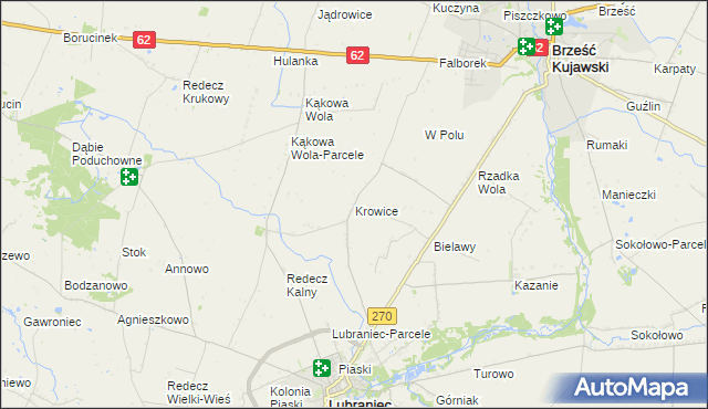 mapa Krowice, Krowice na mapie Targeo