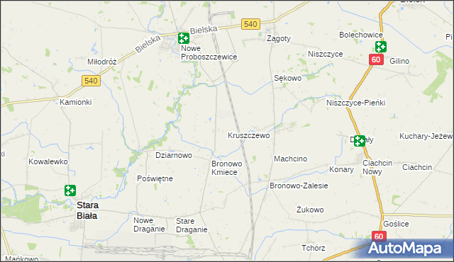 mapa Kruszczewo, Kruszczewo na mapie Targeo