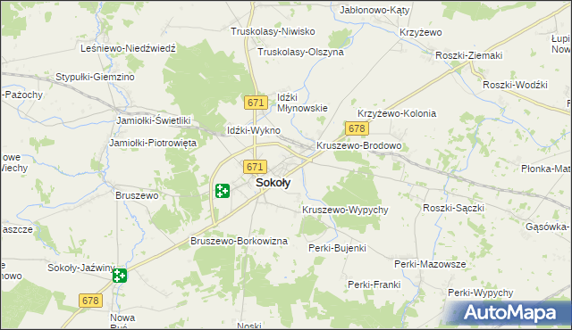 mapa Kruszewo-Głąby, Kruszewo-Głąby na mapie Targeo