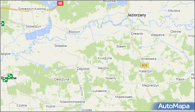 mapa Kruszyna gmina Michów, Kruszyna gmina Michów na mapie Targeo
