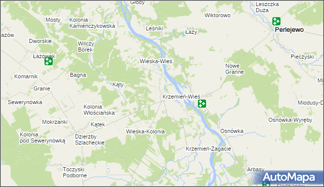 mapa Krzemień-Wieś, Krzemień-Wieś na mapie Targeo