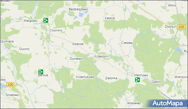 mapa Krzepocin, Krzepocin na mapie Targeo