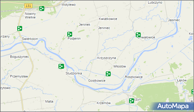 mapa Krzyszczyna, Krzyszczyna na mapie Targeo