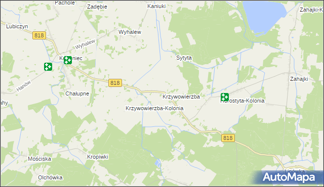 mapa Krzywowierzba, Krzywowierzba na mapie Targeo