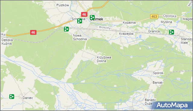 mapa Krzyżowa Dolina, Krzyżowa Dolina na mapie Targeo