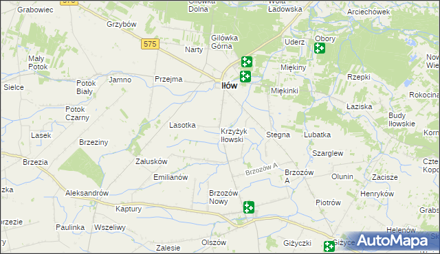mapa Krzyżyk Iłowski, Krzyżyk Iłowski na mapie Targeo