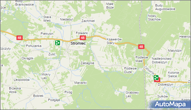 mapa Ksawerów Nowy, Ksawerów Nowy na mapie Targeo