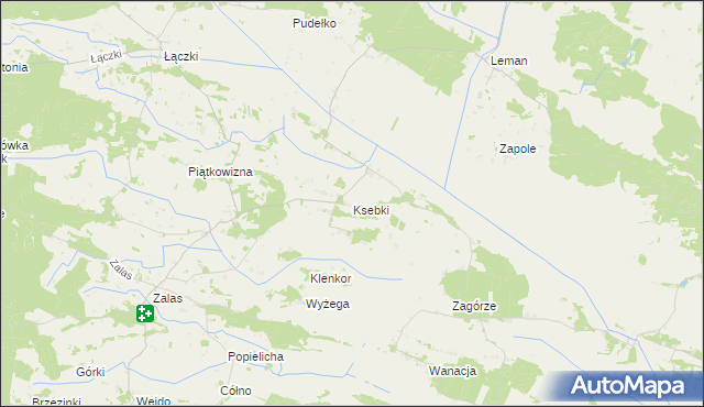 mapa Ksebki, Ksebki na mapie Targeo