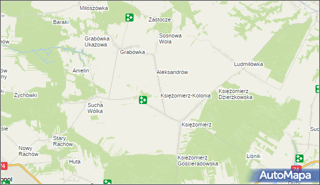 mapa Księżomierz-Kolonia, Księżomierz-Kolonia na mapie Targeo