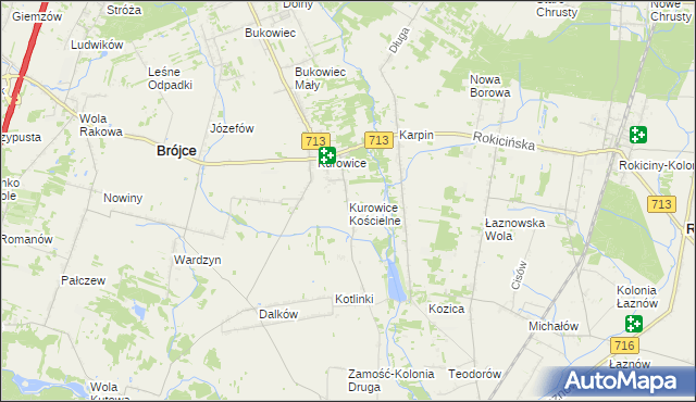 mapa Kurowice Kościelne, Kurowice Kościelne na mapie Targeo