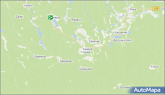 mapa Kwiejce Nowe, Kwiejce Nowe na mapie Targeo