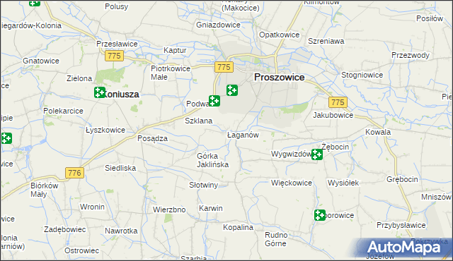 mapa Łaganów, Łaganów na mapie Targeo