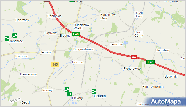 mapa Łagiewniki Średzkie, Łagiewniki Średzkie na mapie Targeo