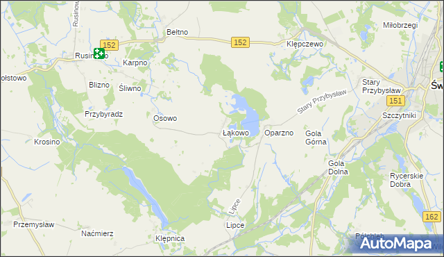 mapa Łąkowo, Łąkowo na mapie Targeo