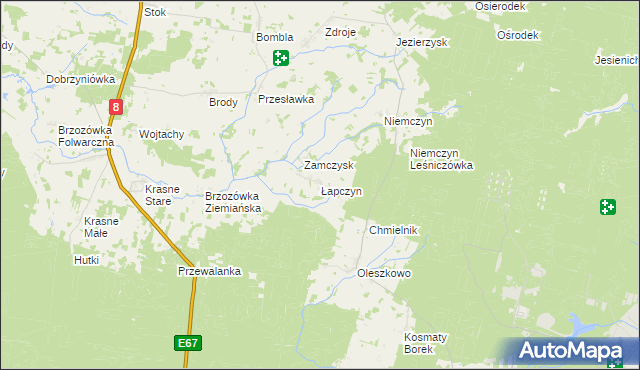 mapa Łapczyn, Łapczyn na mapie Targeo