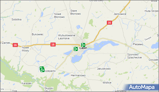 mapa Łasin, Łasin na mapie Targeo