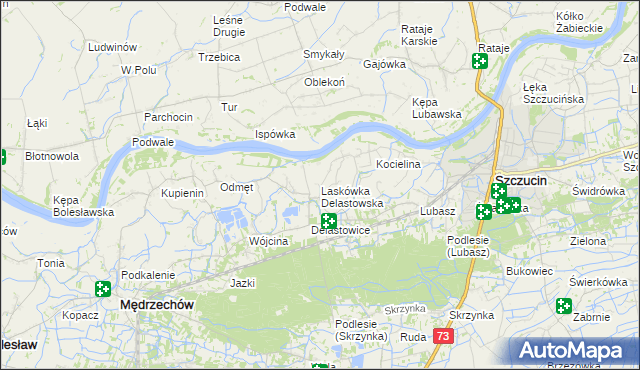 mapa Laskówka Delastowska, Laskówka Delastowska na mapie Targeo