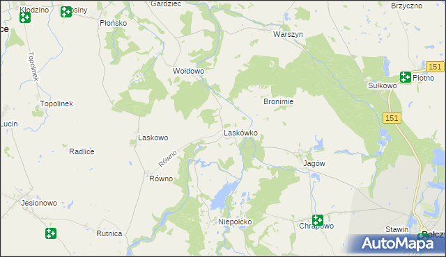 mapa Laskówko, Laskówko na mapie Targeo