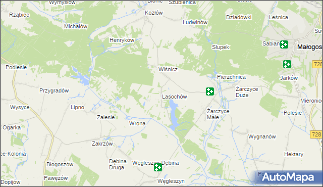 mapa Lasochów, Lasochów na mapie Targeo