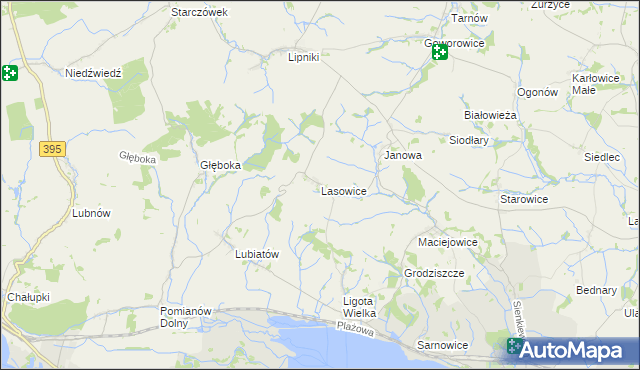 mapa Lasowice gmina Otmuchów, Lasowice gmina Otmuchów na mapie Targeo