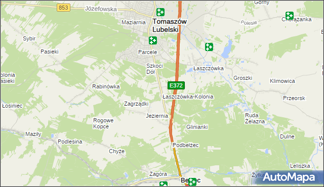 mapa Łaszczówka-Kolonia, Łaszczówka-Kolonia na mapie Targeo