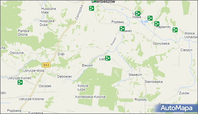 mapa Łaziska gmina Skierbieszów, Łaziska gmina Skierbieszów na mapie Targeo