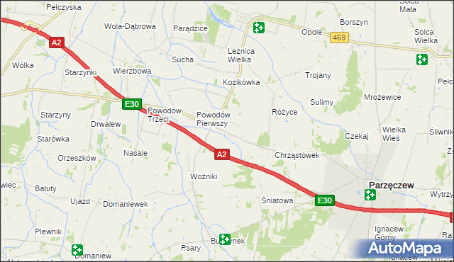 mapa Łążki, Łążki na mapie Targeo