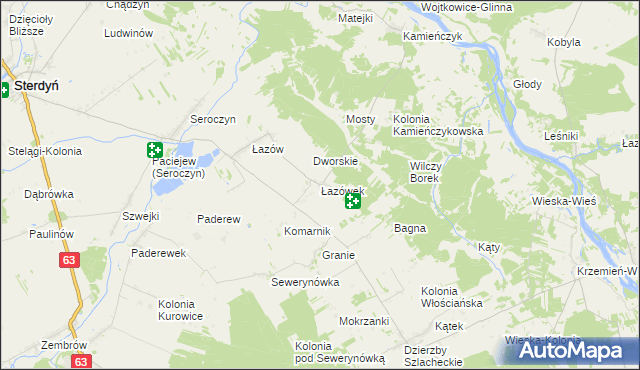 mapa Łazówek, Łazówek na mapie Targeo