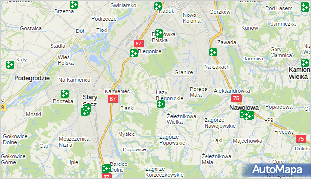 mapa Łazy Biegonickie, Łazy Biegonickie na mapie Targeo