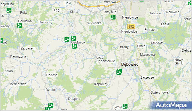 mapa Łazy Dębowieckie, Łazy Dębowieckie na mapie Targeo