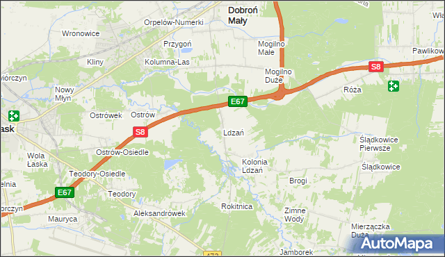 mapa Ldzań, Ldzań na mapie Targeo