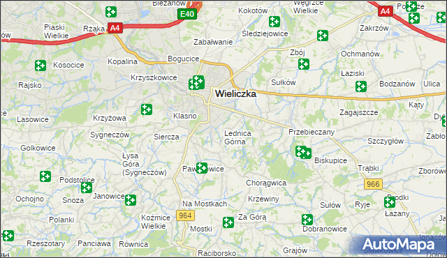 mapa Lednica Górna, Lednica Górna na mapie Targeo