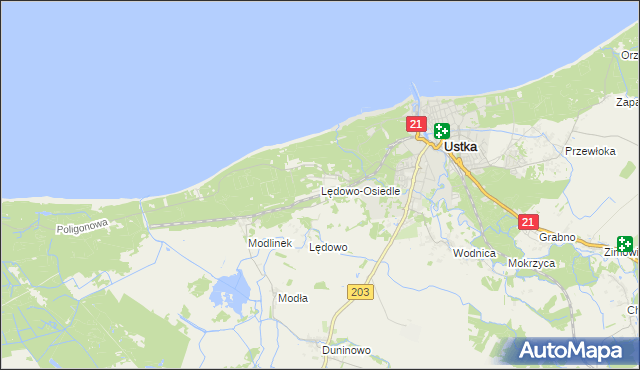 mapa Lędowo-Osiedle, Lędowo-Osiedle na mapie Targeo